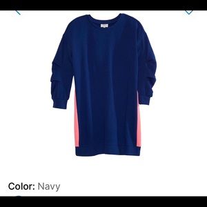 New sweat dress, navy, very elegant for girls size 14-16 with its original tag.